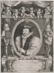 Retrato de John Williams (1582-1650) Bispo de Lincoln e Dean de Westminster, gravado pelo artista, c.1621